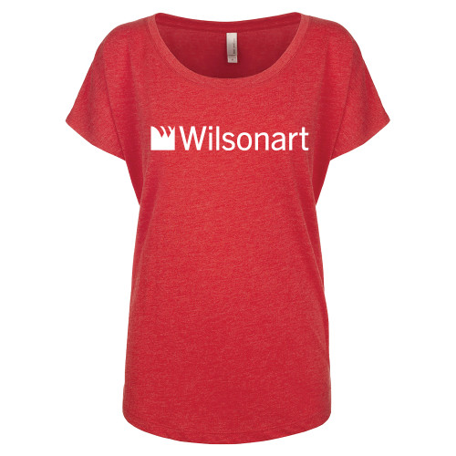 Next Level Womens Red Triblend Dolman Tee-Wilsonart