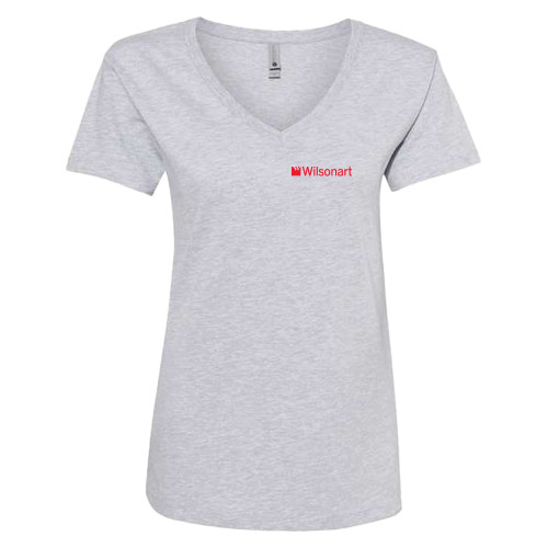 Next Level Womens Heather Grey Cotton V Neck Tee-Wilsonart