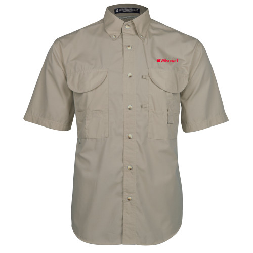 Khaki Fishing Shirt Performance Short Sleeve-Wilsonart