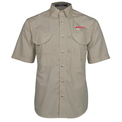 Khaki Fishing Shirt Performance Short Sleeve-Wilsonart Distribution