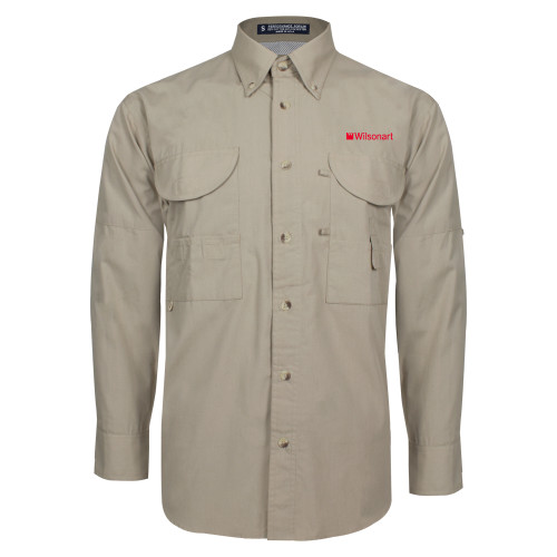 Khaki Fishing Shirt Performance Long Sleeve-Wilsonart