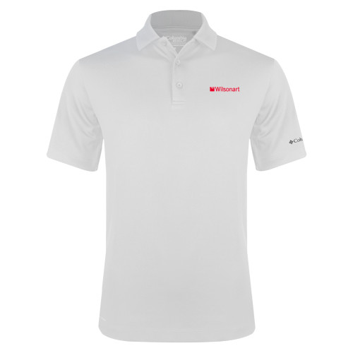 Columbia White Omni Wick Drive Polo-Wilsonart