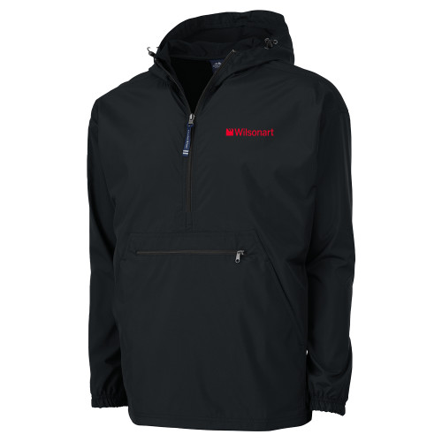 Charles River Black Pack N Go Pullover Rain Jacket-Wilsonart