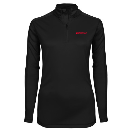 Syntrel Womens Black Interlock 1/4 Zip-Wilsonart