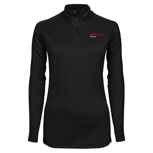 Syntrel Womens Black Interlock 1/4 Zip-Wilsonart Distribution