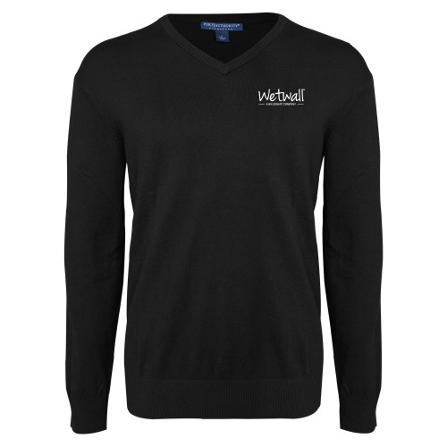 Black VNeck Sweater-Wetwall