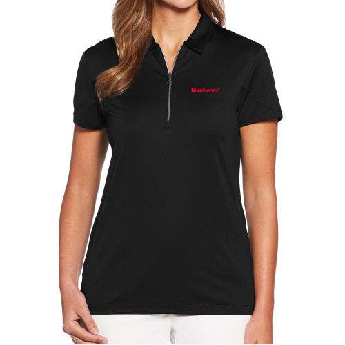 Callaway Womens Black Tulip Sleeve Zip Polo-Wilsonart