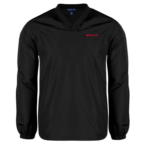 Black V Neck Raglan Windshirt-Wilsonart
