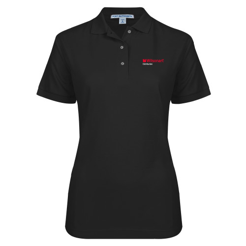 Womens Silk Touch Black Pique Polo-Wilsonart Distribution