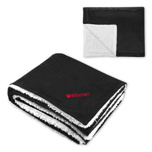 Super Soft Luxurious Black Sherpa Throw Blanket-Wilsonart