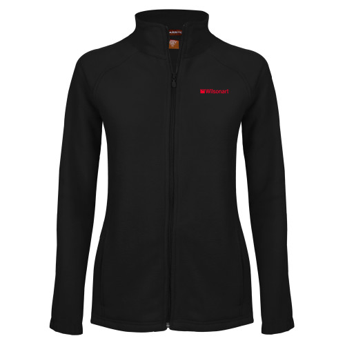 Womens Black Fleece Full Zip Jacket-Wilsonart