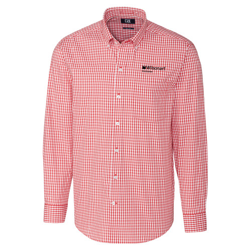 Cutter & Buck Cardinal Gingham Long Sleeve Button Down-Wilsonart Distribution
