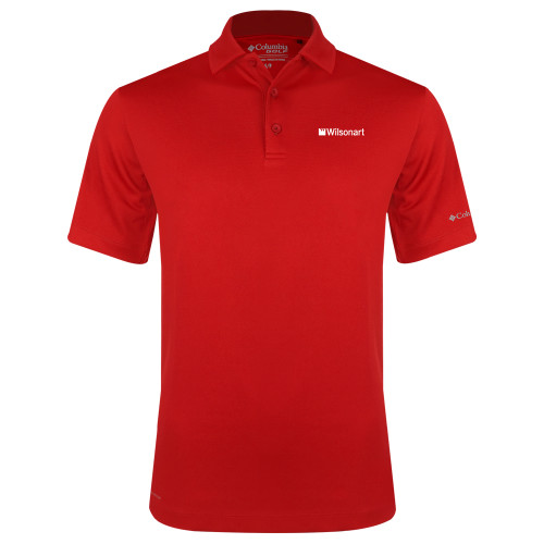 Columbia Red Omni Wick Drive Polo-Wilsonart