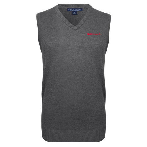 Charcoal VNeck Sweater Vest-Wilsonart