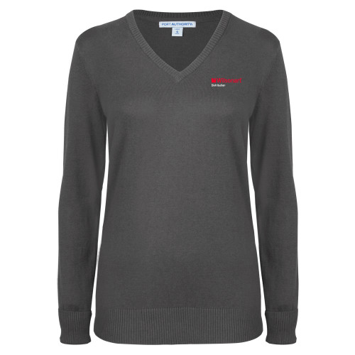 Womens Charcoal Heather VNeck Sweater-Wilsonart Distribution