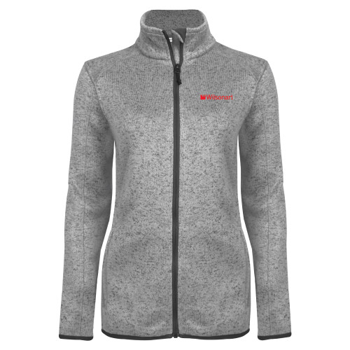 Womens Grey Heather Fleece Jacket-Wilsonart