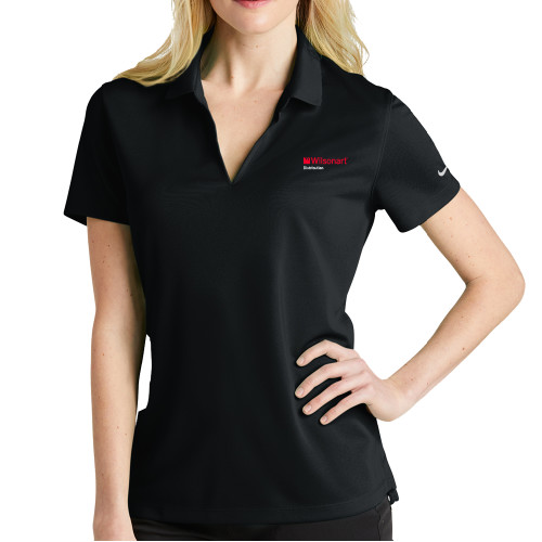 Nike Womens Black Dri Fit Micro Pique Polo-Wilsonart Distribution