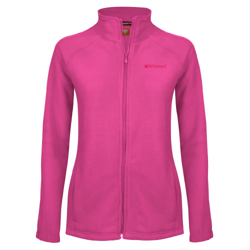 Womens Raspberry Fleece Full Zip Jacket-Wilsonart
