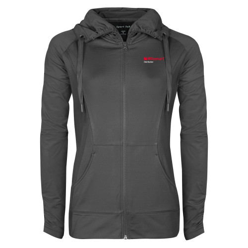 Womens Charcoal Sport Wick Stretch Full Zip Jacket-Wilsonart Distribution