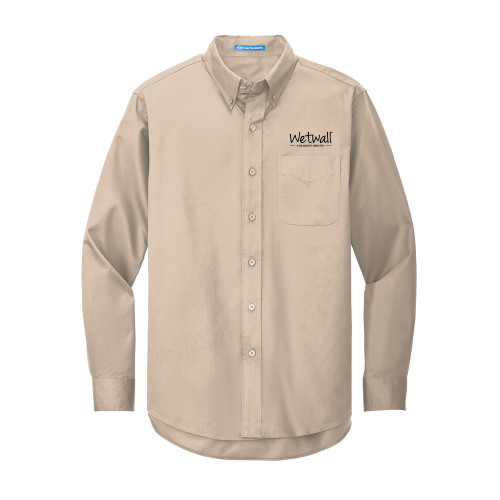 Khaki Twill Button Down Long Sleeve-Wetwall