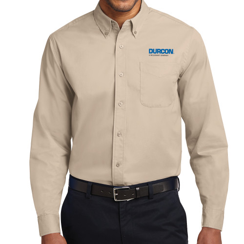 Khaki Twill Button Down Long Sleeve-Durcon A Wilsonart Company