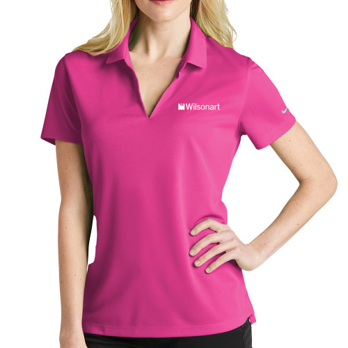 Nike Womens Fuchsia Dri Fit Micro Pique Polo-Wilsonart