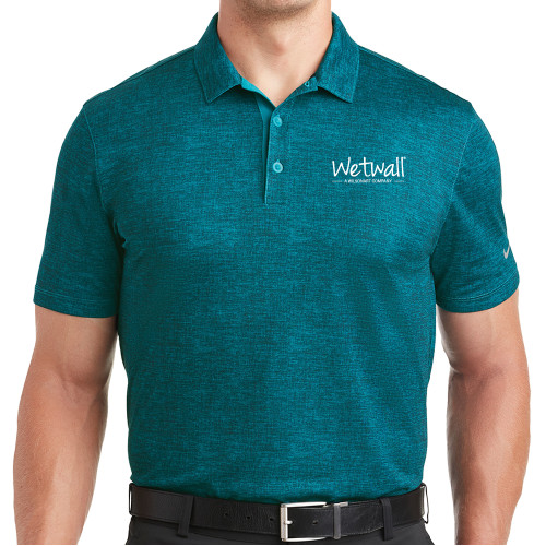 Nike Teal Dri Fit Crosshatch Polo-Wetwall