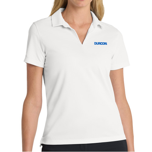 Nike Womens White Golf Dri Fit Micro Pique Polo-Durcon