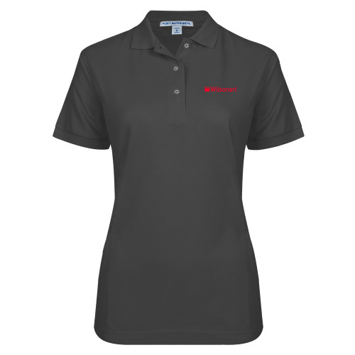 Womens Silk Touch Charcoal Pique Polo-Wilsonart