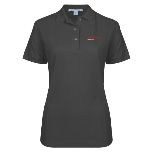 Womens Silk Touch Charcoal Pique Polo-Wilsonart Distribution