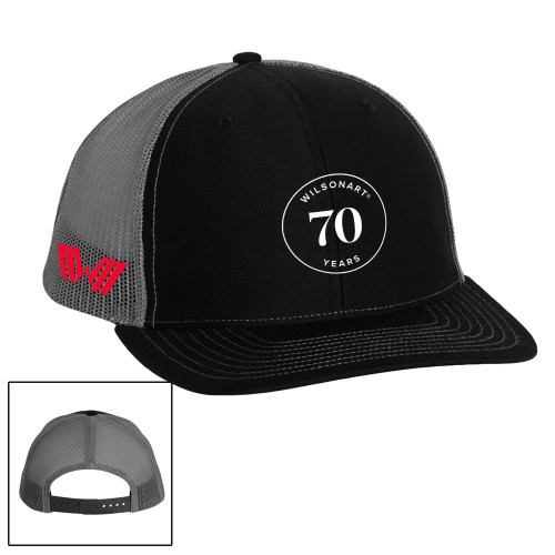 Richardson Black/Charcoal Trucker Hat-Wilsonart 70th Anniversary Badge Simplified