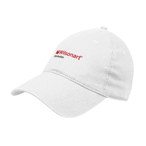 White Unstructured Adjustable Low Profile Hat-Wilsonart Distribution