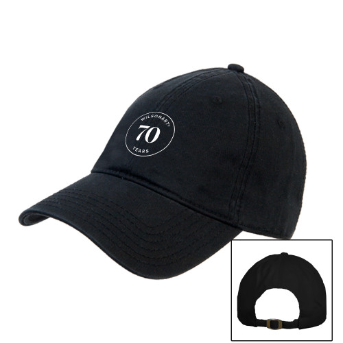 Black Unstructured Adjustable Low Profile Hat-Wilsonart 70th Anniversary Badge Simplified