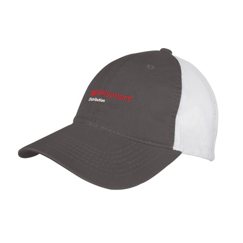 Charcoal/White Mesh Back Unstructured Low Profile Hat-Wilsonart Distribution