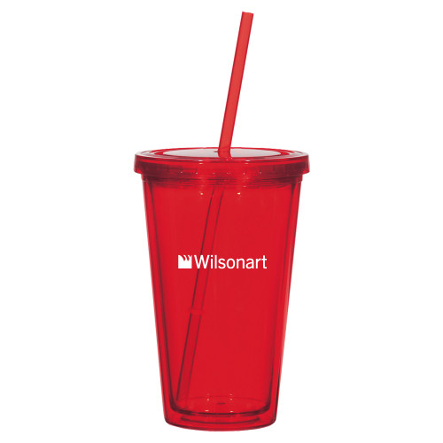 Madison Double Wall Red Tumbler w/Straw 16oz-Wilsonart