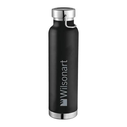 Thor Copper Vacuum Insulated Black Bottle 22oz-Wilsonart Engraved