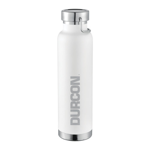 Thor Copper Vacuum Insulated White Bottle 22oz-Durcon Engraved