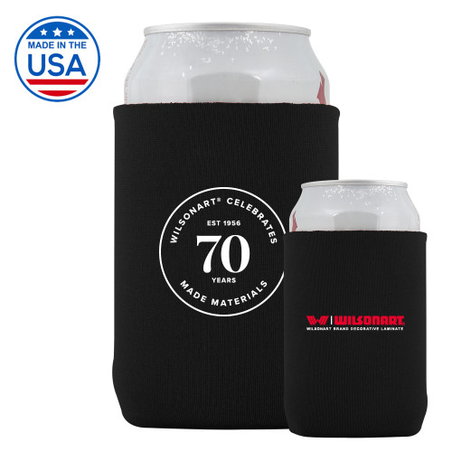 Neoprene Black Can Holder-Wilsonart 70th Anniversary Badge