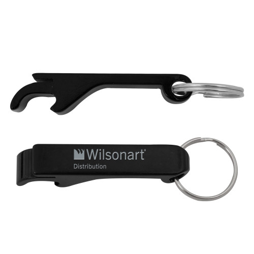 Aluminum Black Bottle Opener-Wilsonart Distribution Engraved