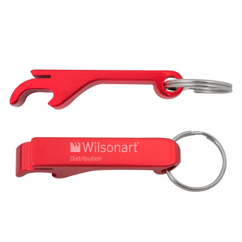 Aluminum Red Bottle Opener-Wilsonart Distribution Engraved