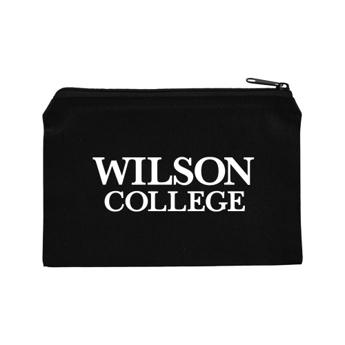  8oz. Black Cotton Travel Pouch - Wilson College Primary Mark