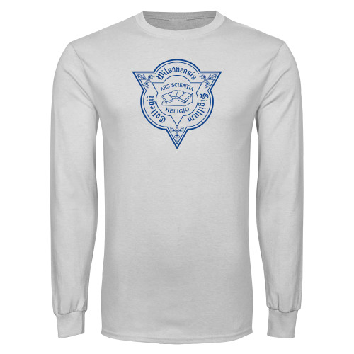  White Long Sleeve T Shirt - Wilson College Seal