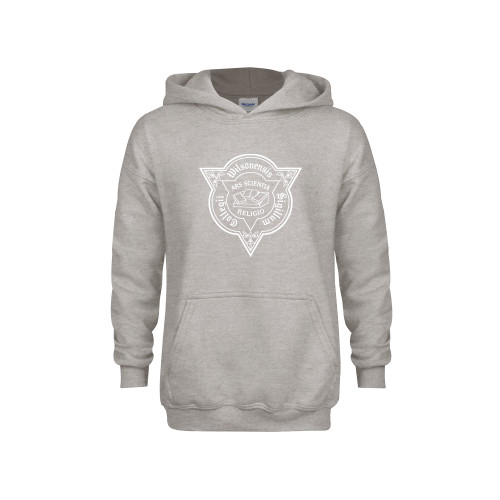  Youth Grey Fleece Hood - Wilson College Seal