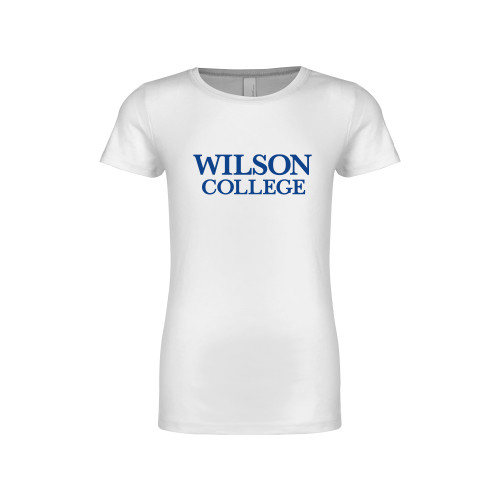  Next Level Girls White Fashion Fit T Shirt - Wilson College Primary Mark