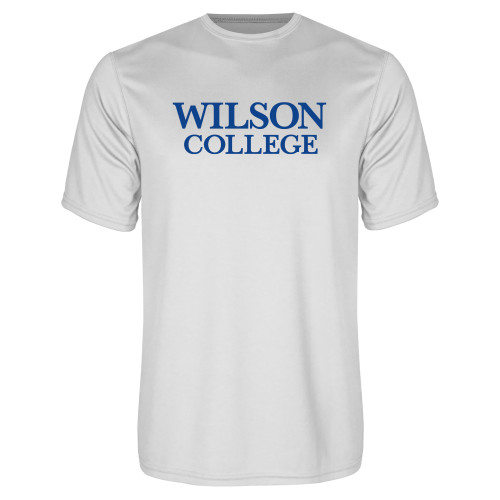  White Performance Tee - Wilson College Primary Mark