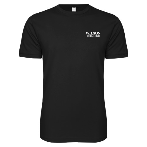  Next Level Black SoftStyle T Shirt - Wilson College Primary Mark