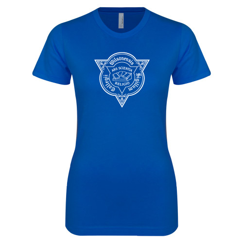  Next Level Womens Royal Boyfriend Tee - Wilson College Seal