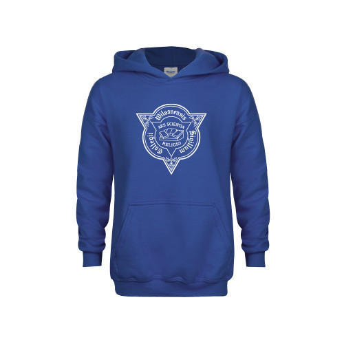  Youth Royal Fleece Hoodie - Wilson College Seal
