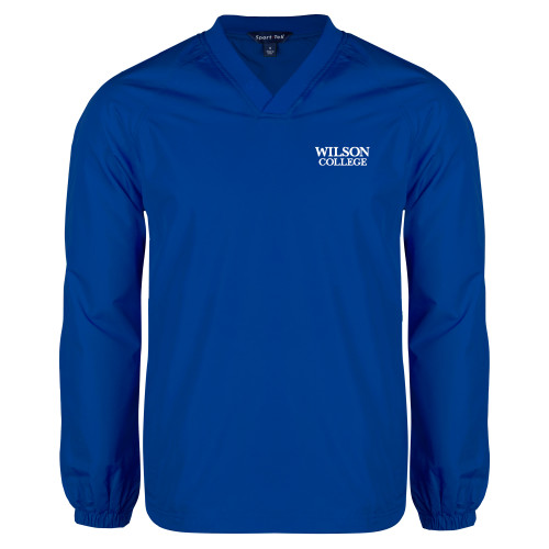 Wilson College Royal V Neck Raglan Windshirt