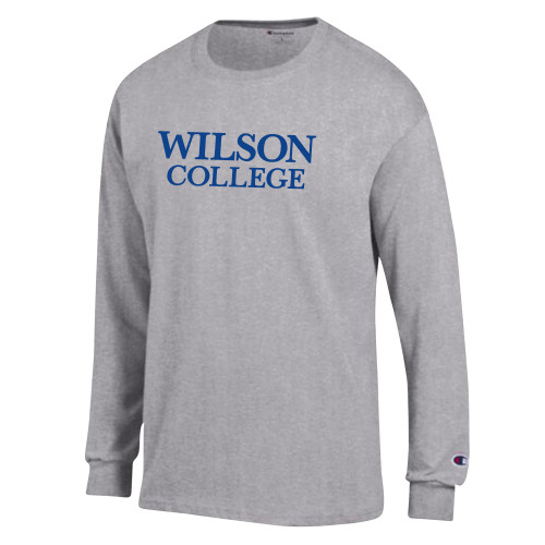  Champion Oxford Grey Long Sleeve T Shirt - Wilson College Primary Mark